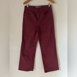 Joe's Jeans Straight Leg Mid Rise size 28 Jeans in Red Burgundy color